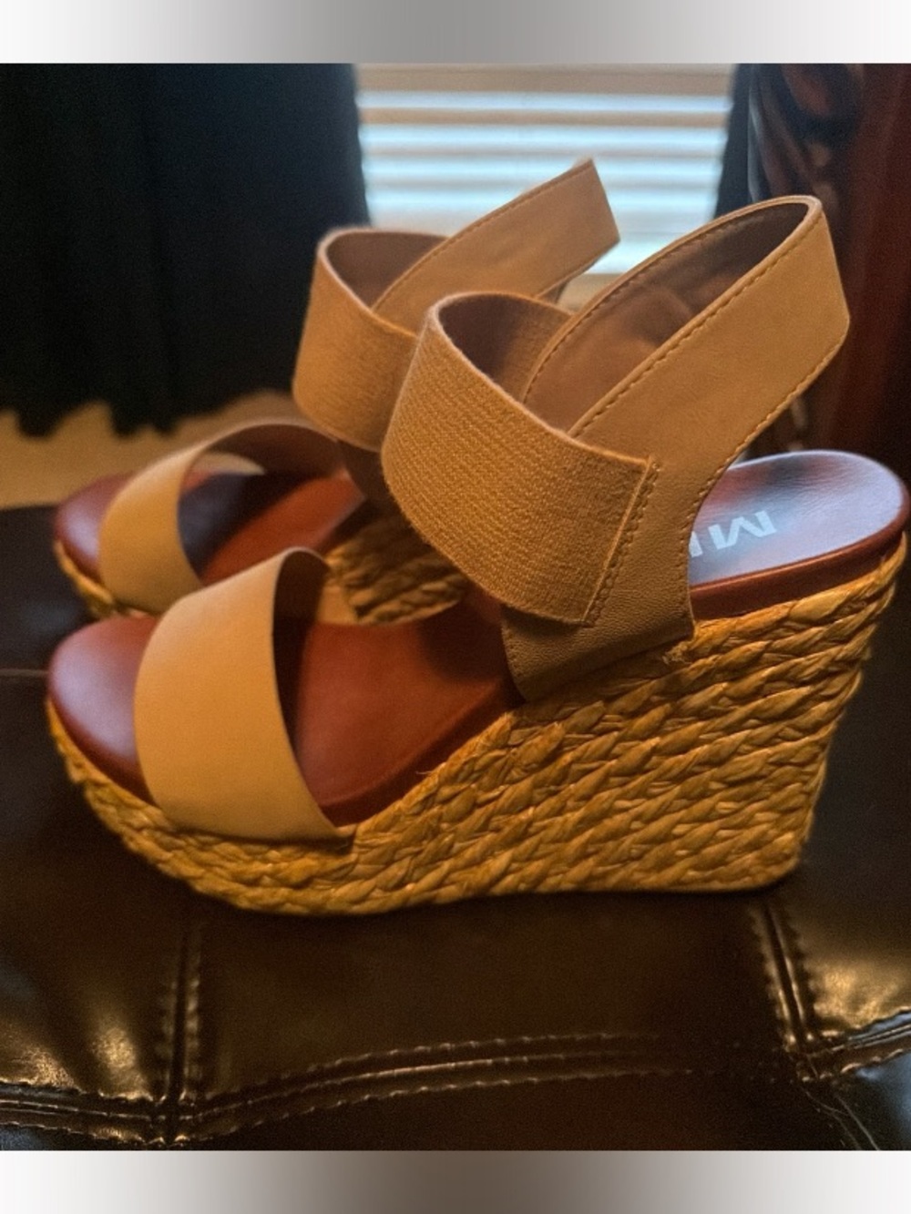 Time and Tru Beige Espadrille Wedge Sandals